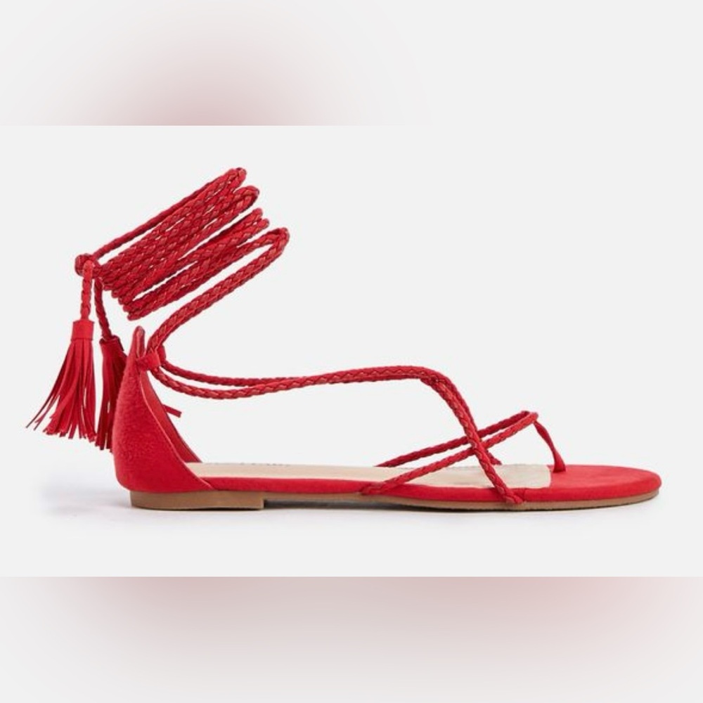 Justfab Jules Strappy Red Sandals